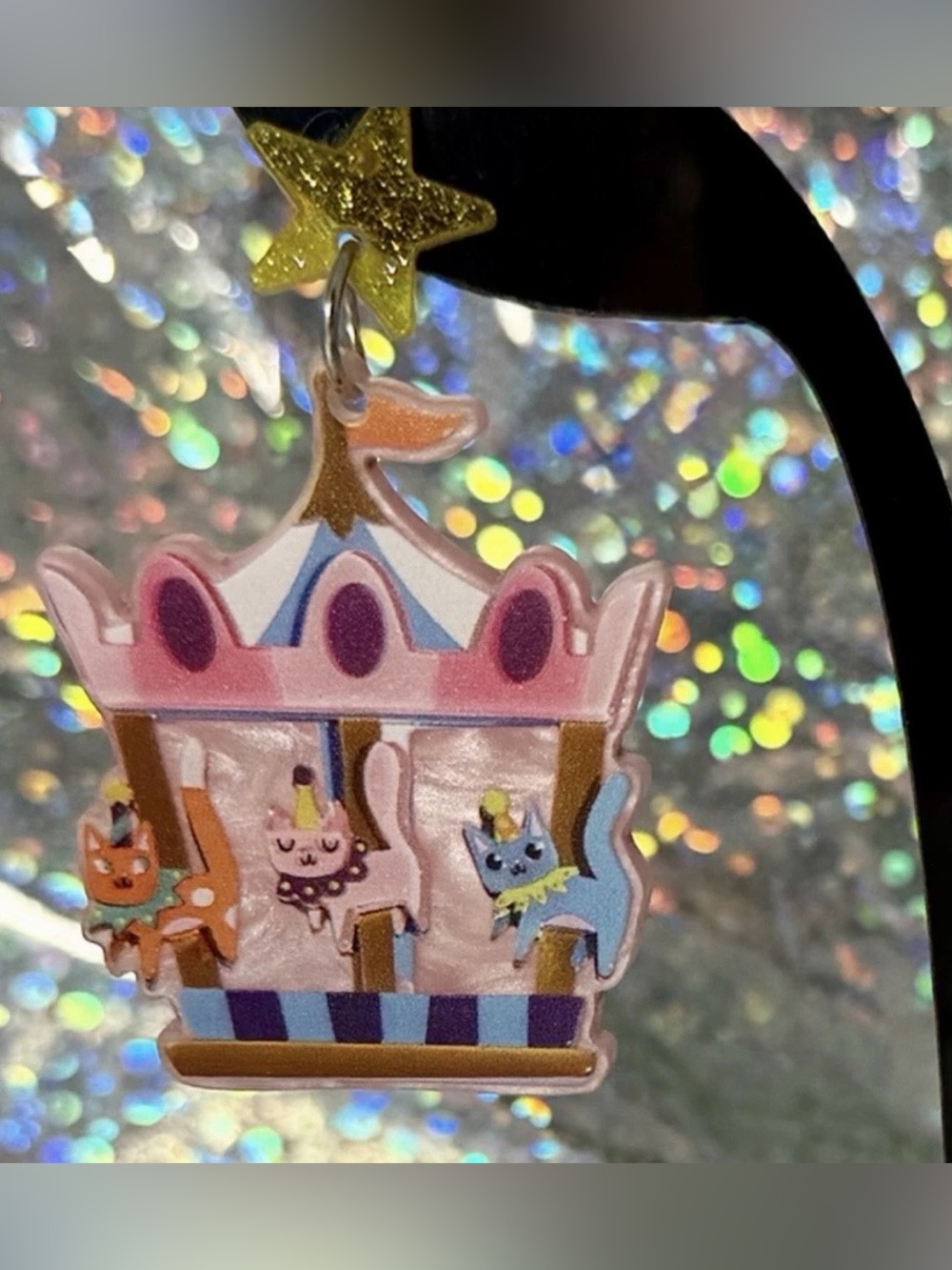 Erstwilder inspired "Meowy Go-Round" Carousel Cat Dangle Earrings ✨